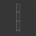 Industrial Scaffolding Structure With Metal Frame Multi Layer Orange Planks Gray Background And Reflective Floor