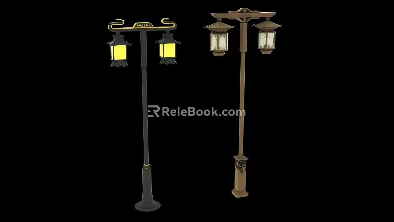 New Chinese Garden Lamp 3d model