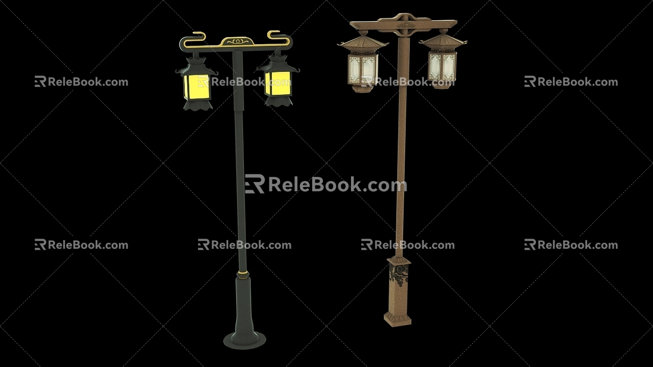 New Chinese Garden Lamp 3d model