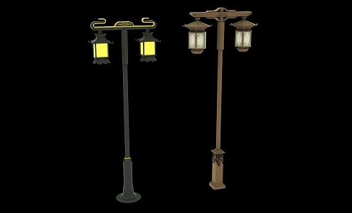 New Chinese Garden Lamp 3d model