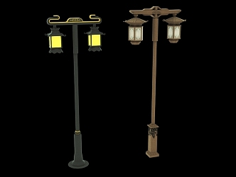 New Chinese Garden Lamp 3d model