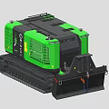 Green Wirtgen Tracked Construction Machine With Heavy Duty Tracks And Structure 3d model