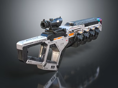 Futuristic Sci Fi Weapon With Advanced Scope And Silver Black Mechanical Design 3d model