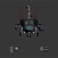 Dark Gray Military Helicopter With Light Blue Nose Radar Equipment And Attached Missiles