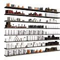 Organized Bathroom Accessories Display On Multi Layer Shelves With Various Types 3d model