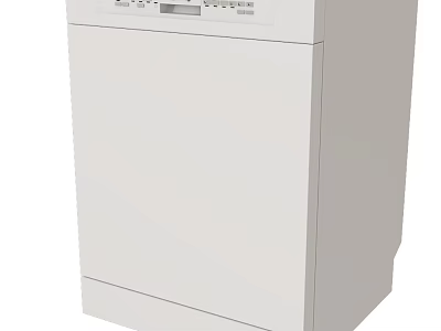 White Freestanding Dishwasher With Sleek Design For Modern Kitchen Daily Use 3d model