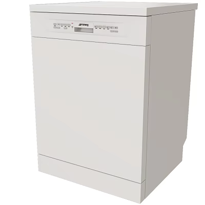 White Freestanding Dishwasher With Sleek Design For Modern Kitchen Daily Use 3d model