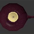 Decorative Yellow Wax Candle Placed On Red Candle Holder With Small Handle