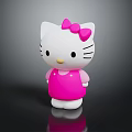 Cute Hello Kitty Character Figure With White Body Pink Dress And Pink Bow