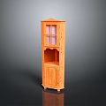 Classic Wooden Tall Display Cabinet With Glass Door And Lower Storage Compartment