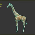Realistic Giraffe Model With Orange And White Spots Standing On Gray Background