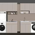 Modern washing machine cabinet 3d model