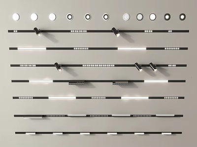 Various Modern Downlights And Spotlights For Home Interior Lighting Decoration 3d model