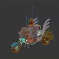 Other Decorative Tricycle With Orange Blue Color Spikes And Feather Like Structures
