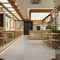 Traditional Chinese Style Milk Tea Shop With Healthy Poetic Tea Drinks And Cozy Interior 3d model