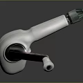 White Handheld Equipment With Black Component Colored Tip And Hole Design 3d model