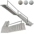 Modern Concrete Staircase Design With Metal Handrail And Glass Railing