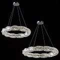 Elegant Modern Crystal Chandeliers With Linear And Circular Pendant Lighting Design 3d model