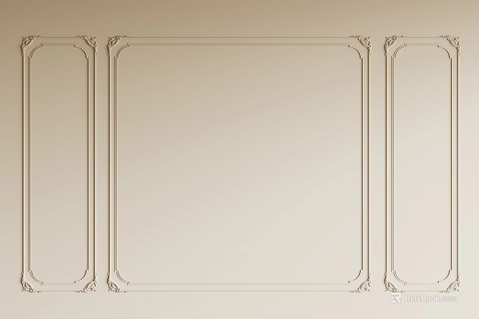 Elegant Wall Decorative Gypsum Molding With Classic Design And Intricate Patterns 3d model 