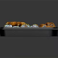 Assorted Sushi Platter With Various Rolls Crispy Tempura And Fresh Toppings 3d model