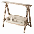 Modern Wooden Swing Chair With Cushioned Seat And Comfortable Frame Design Elements