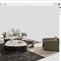Modern Poliform Sofa Coffee Table Combination 3d model