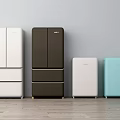 Modern Home Refrigerators Freezers In White Dark Brown Light Blue Three Door Compact Styles