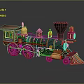 Vintage Steam Train Model With Red Black Gold Details Classic Wheels And Decorative Chimney