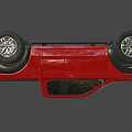 Red Modern Pickup Truck With Bold Front Grille And Off Road Tires