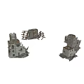 Damaged Building Components with Collapsed Walls Rubble and Debris 3d model