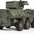 Military Green Wheeled Tank With Armored Body And Mounted Cannon System
