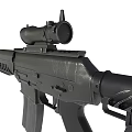 Modern Black Tactical Rifle With Scope Magazine Ergonomic Grip And Durable Design