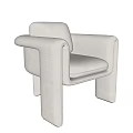 Modern Beige Accent Chair With Wide Armrests And Soft Fabric Upholstery