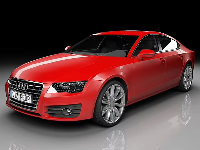 Red Audi Sporty Car With Sleek Exterior Design And Silver Alloy Wheels 3d model