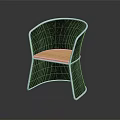 Modern Leisure Chair With Sleek Curved Black Frame And Beige Wooden Seat