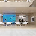 Modern Lobby Front Desk Reception with White Desk Wooden Screen And Fish Tank Elegant Design