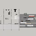Modern bookshelf wall-mounted 3d model