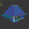Blue Industrial Conical Ventilation Equipment With Base And Top Structure