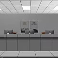 Modern Control Room Interior With Large Monitoring Screens Control Desk And Server Racks