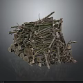 Natural Stacked Wood And Stone Materials For Construction And Decorative Use