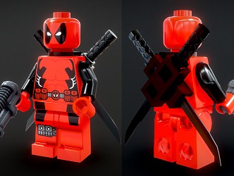 Toy Handset Lego Doll Deadpool Toy 3d model