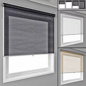 Silent Wind Roller Curtain Pleated Curtain Cloth Curtain Veil 3d model