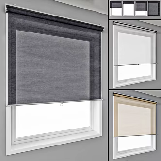 Silent Wind Roller Curtain Pleated Curtain Cloth Curtain Veil 3d model