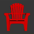 Red Modern Plastic Armchair with Simple Design Straight Legs Armrests and Backrest