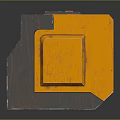 Rustic Orange Industrial Metal Container With FULL Label And Square Design