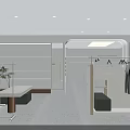 Modern Shopping Mall Store Interior With Bright Space White Walls Recessed Lighting And Display Racks