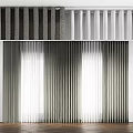 Gray And White Striped Curtains With Light Filtering Design For Home