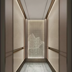 Modern elevator car 3d model