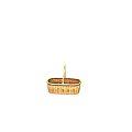 Colorful Striped Wicker Storage Basket With Oval Shape And Curved Handle For Home Use
