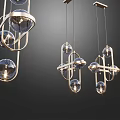 Modern Pendant Lights Featuring Metal Geometric Frame and Glass Globes